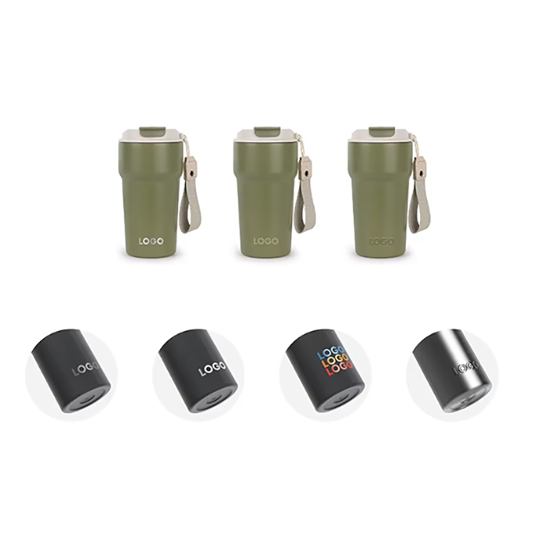 16oz Stainless Steel Coffee Mug with Handy Woven Handle