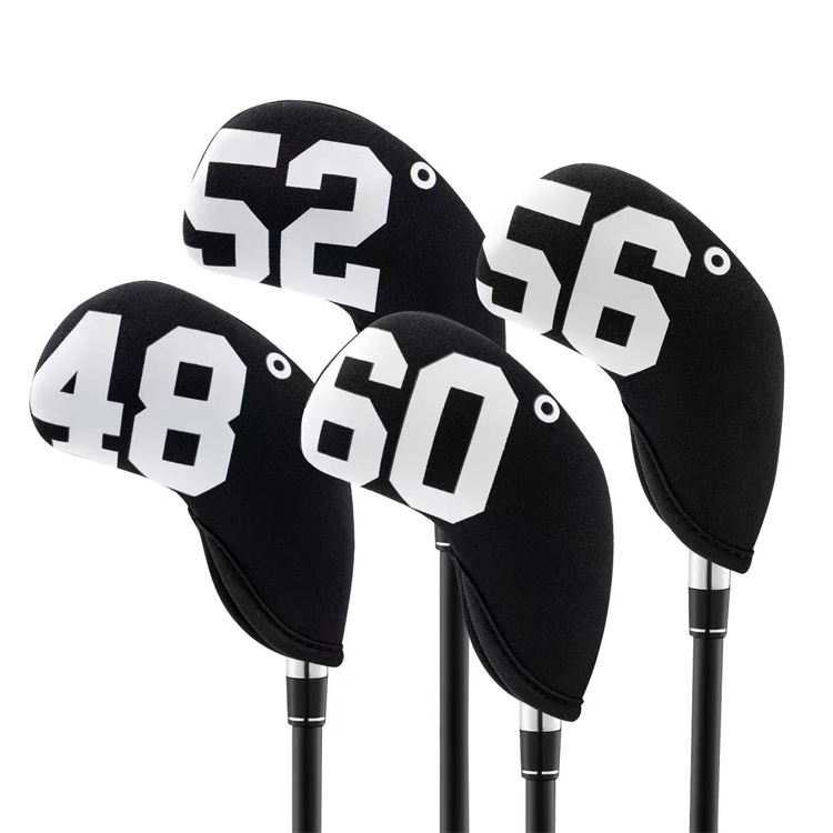 Durable Neoprene Golf Wedge Iron Headcovers Set with Numbered Tags for Easy Identification