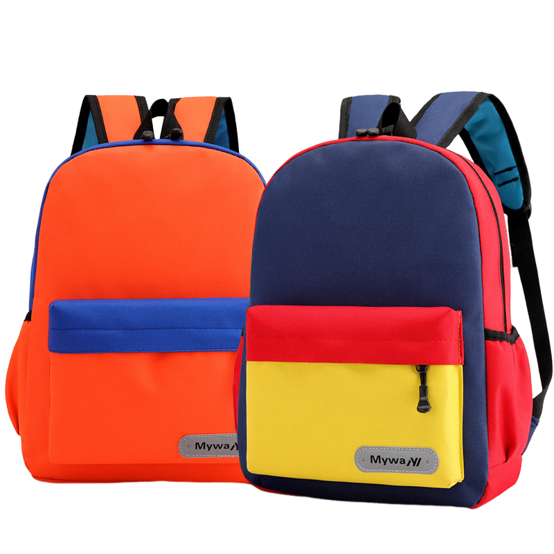 Canvas Student Backpack For Kids Children, features adjustable padded shoulder strap and reflective strips, 16.5'' * 11'' * 4.7''