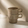 Stackable Ceramic Mug with Handle, 9.5 Oz Capacity, Space-saving Design, Ideal for Coffee, Tea, And Promotional Use.