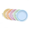 Portable pet silicone folding feeding bowl with carabiner, Collapsible Dog Bowls for Travel