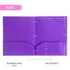 Plastic File Folders With Two Pockets and Business Slot for Letter Size A4 Documents Folders, Suitable for standard 3 Ring Binder