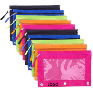 Oxford School Zipper Pencil Pouch for 3 Ring Binder
