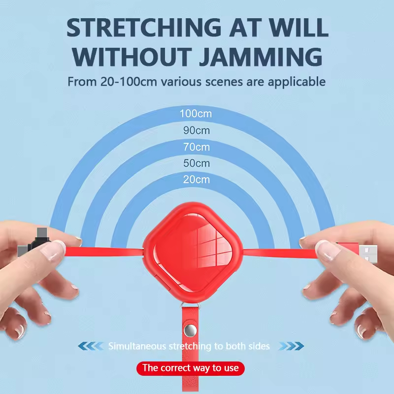 3 in 1 Universal Telescopic Charging Data Cable With Phone Stand, compatible with a wide range of devices