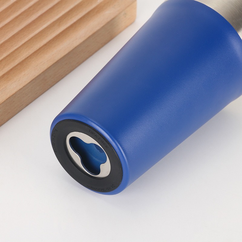 20oz Stainless Steel Vacuum Insulated Water Bottle Coffee Mug Tumbler With Lid, Straw and Bottom Bottle Opener