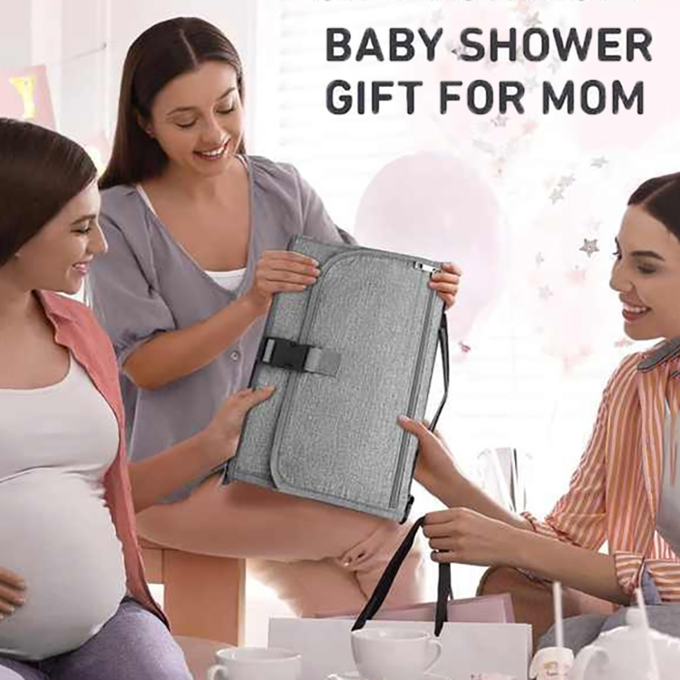 Large Soft Portable Changing Pad with Shoulder Strap- Compact Diaper Bag Changing Pad with Wipes Pockets