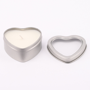 Empty Heart Shaped Silver Metal Tins with Clear Window for Candle Making, Candies, Gifts & Treasures