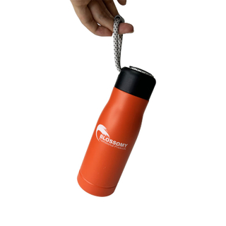13.5oz / 18.6oz Portable Double-Wall Stainless Steel Insulated Bottle with Handy Rope Handle