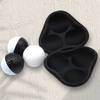 Triangle EVA Hard-shell Golf Ball Case holds 3 balls. Durable, waterproof, shockproof, and portable with carabiner.