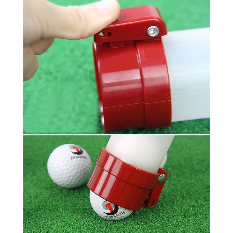 90cm PP Plastic Golf Ball Collector Holds Up To 21 Balls. Features Release Button, Measurement Marks