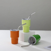 Mini Tumbler Shot Glass with Straw and Lid, 2oz Sublimation Tumblers, Stainless Steel Insulated Cups for Espresso Coffee Spirits