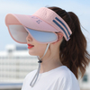 Retractable Wide Brim Sun Visor Hat Women Empty Top Hat Travel Beach Hats, UV Protection Sun Hat