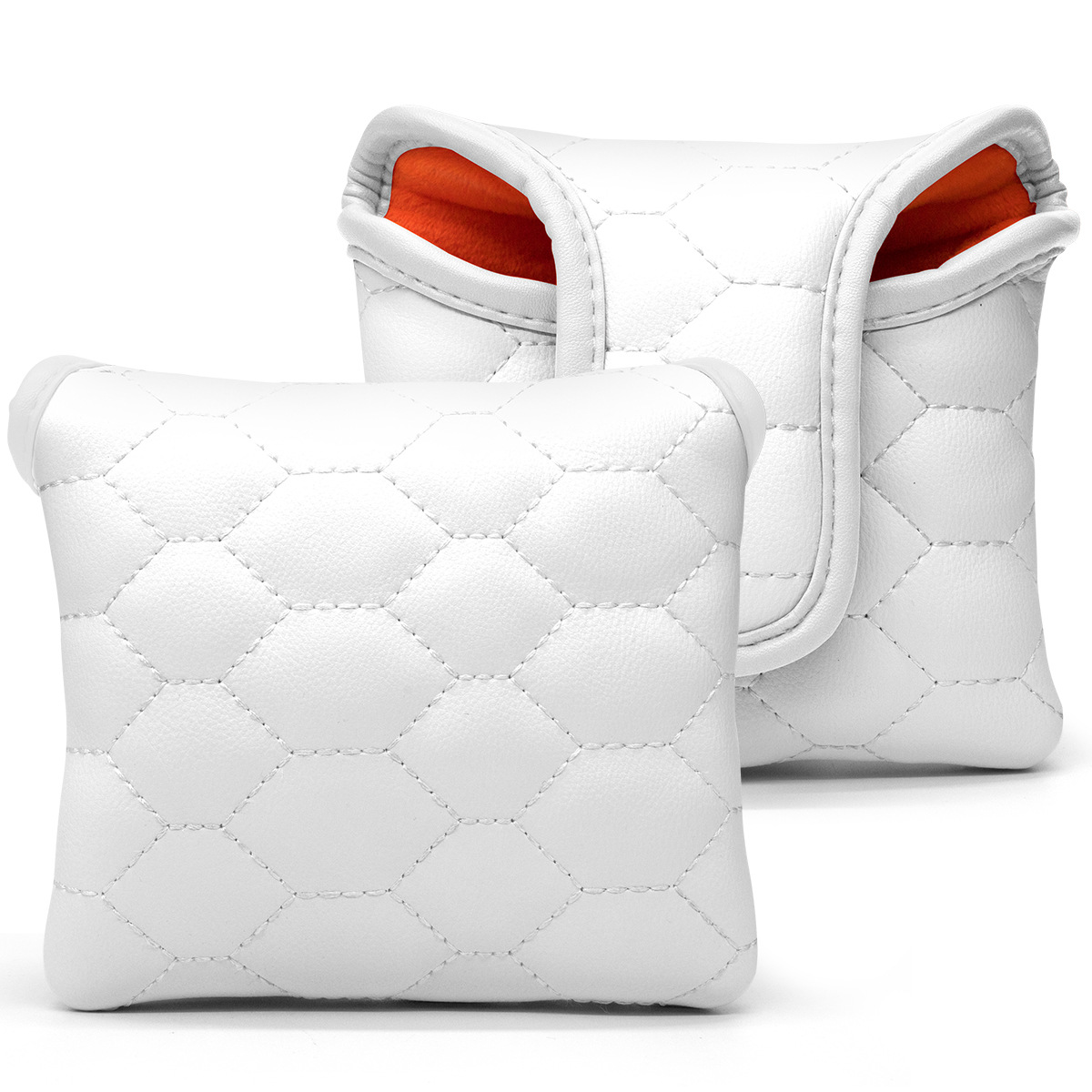 Premium PU Leather Square Mallet Shaped Hook&Loop Closure Golf Putter Headcover with Soft Lining