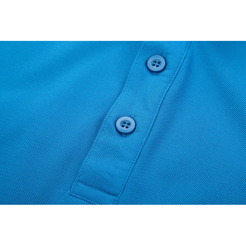 Long-Sleeve Poly-Cotton Golf Polo Shirt with Ribbed Collar and 3-Button Placket