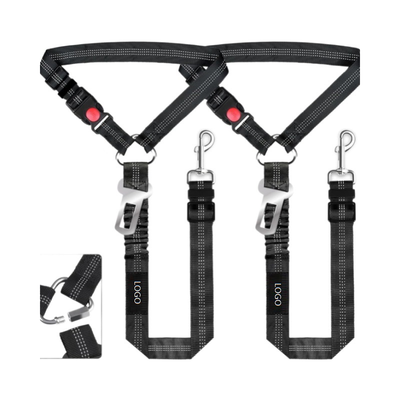 3-in-1 Dog Seatbelt with Adjustable Metal Buckle