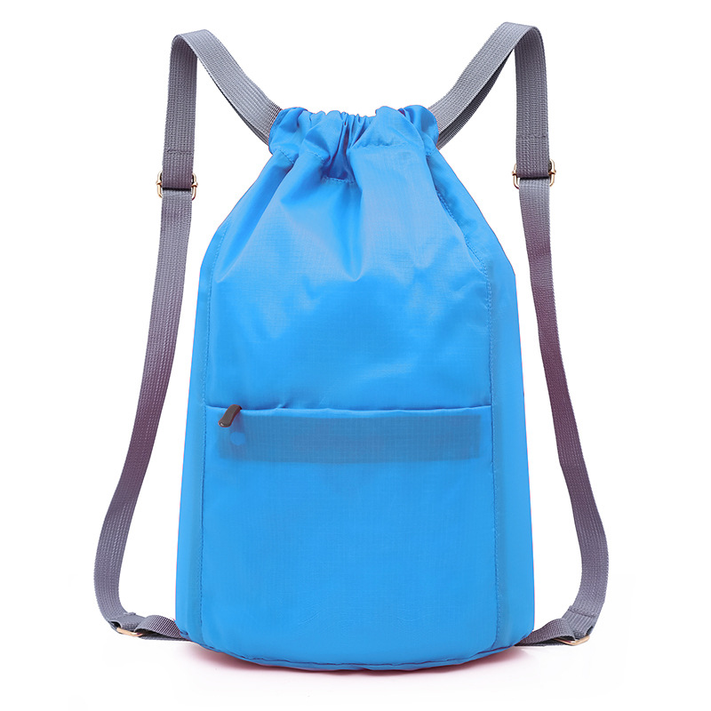 Adjustable Shoulder Strap Waterproof Casual Sports Drawstring Backpack Bag With Front Pocket