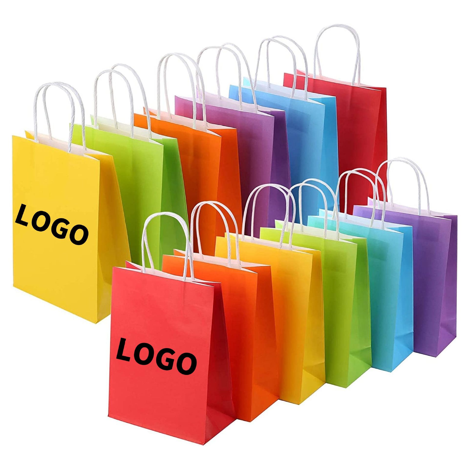 White Kraft Paper Gift Shopping Retail Party Bag Gift Bags with Handles Bulk,100% Recyclable Paper Bags