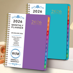 2026 PP Hardcover Weekly & Monthly Spiral Planner Notebook - Two Pages Per Week, Size in 8.5" * 6.5"