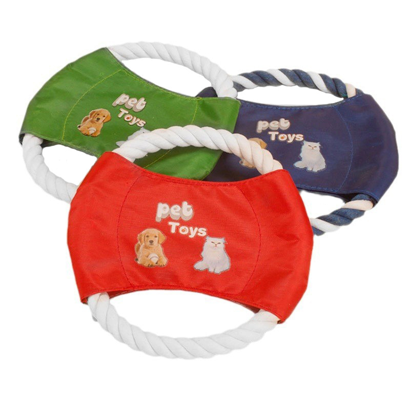 Durable Cotton Rope Outdoor Indoor Dog Toy Flying Disc