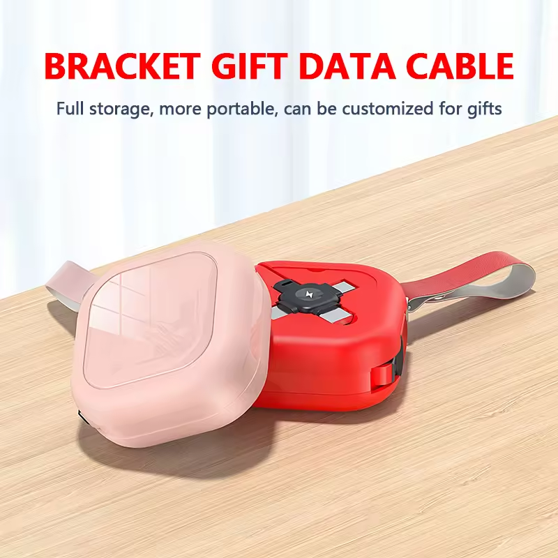 3 in 1 Universal Telescopic Charging Data Cable With Phone Stand, compatible with a wide range of devices