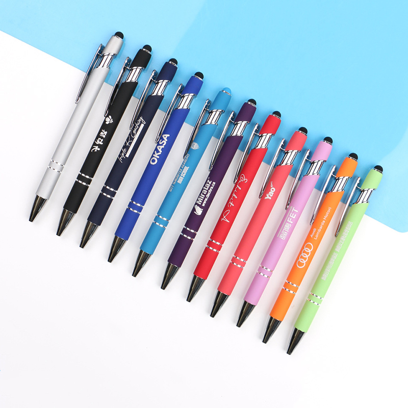 5.5-Inch Stylus Style Ballpoint Pen, 2-in-1 Touchscreen Tip Plastic Click-Action Ballpoint Pen