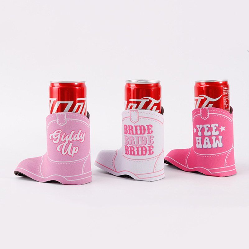 12oz Western Cowboy Boot Shape Can Cooler Foam Insulated Bottle Sleeve