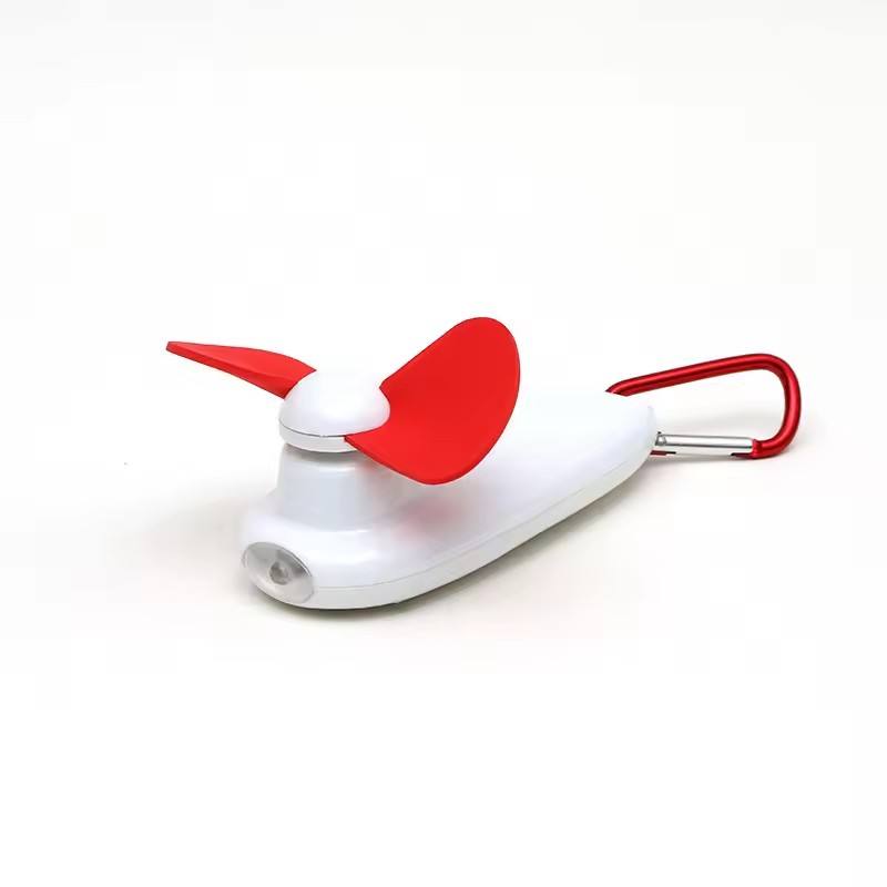 Pocket Sized Fan with Led Torch Light & Carabiner, Portable On-the- Go Battery Powered Handheld Fan