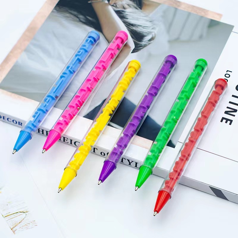 Maze Puzzle Ballpoint Pen Fidget Toy Stress Relief Pens For School Office Anxiety Stress Reliever Toys Pen