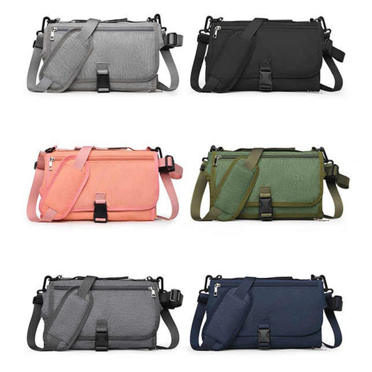 Large Soft Portable Changing Pad with Shoulder Strap- Compact Diaper Bag Changing Pad with Wipes Pockets