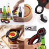 Stainless steel+PP+TRP 8-shaped 6-in-1 opener features a non-slip grip for effortless opening different sizes and types of lids