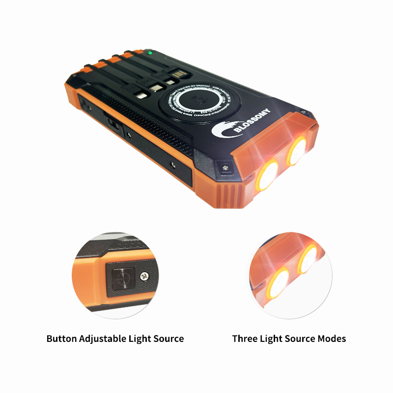 10000mAh Solar Power Bank with Wireless Charging