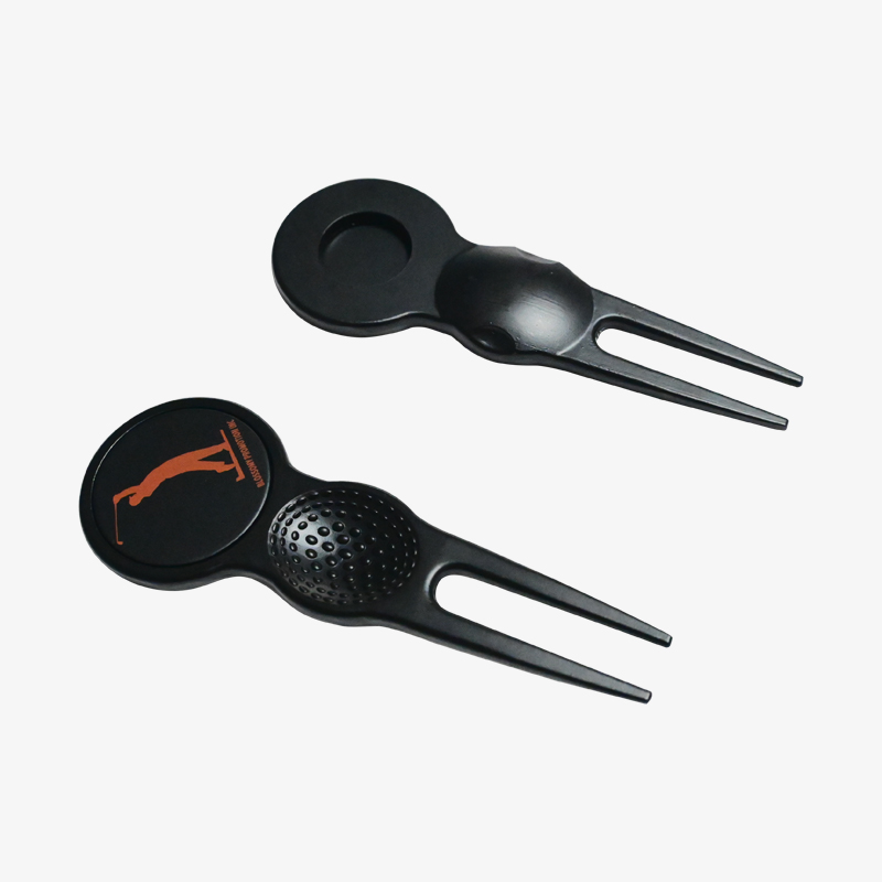 Zinc Alloy Golf Divot Tool W/ Textured Grip and Ball Marker