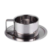 tainless Steel Coffee Mug Set, 6 Oz Double Walled Espresso Cups with Saucer 