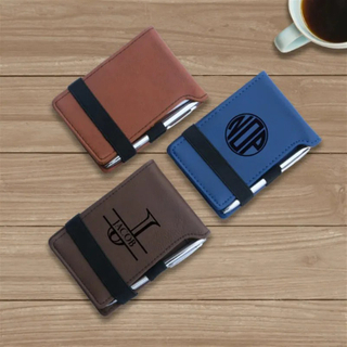 Pocket-size PU Leather Golf Scorecard Holder (12.5 X 8.5 Cm) with Side Pen Slot, Elastic Band Closure