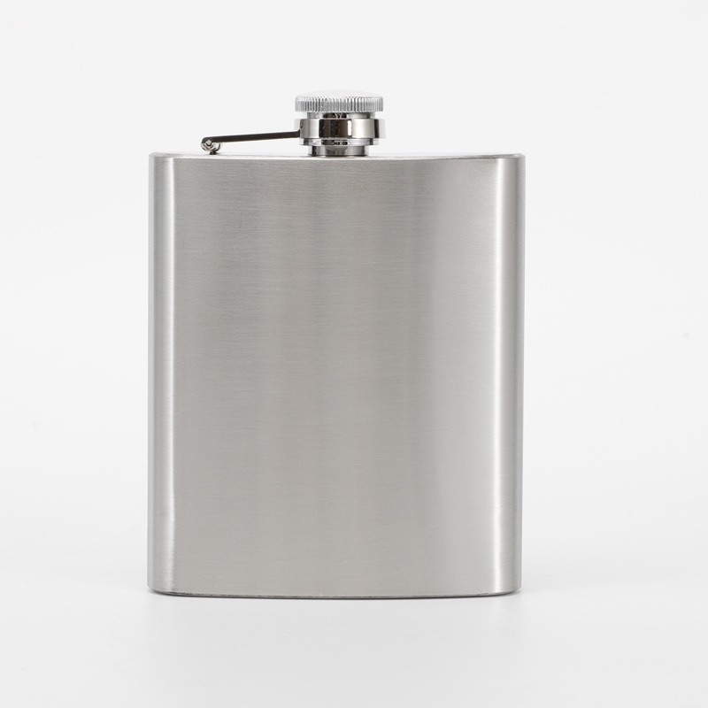 Premium 7oz 304 Stainless Steel Hip Flask - Brushed Finish Pocket Liquor Flask