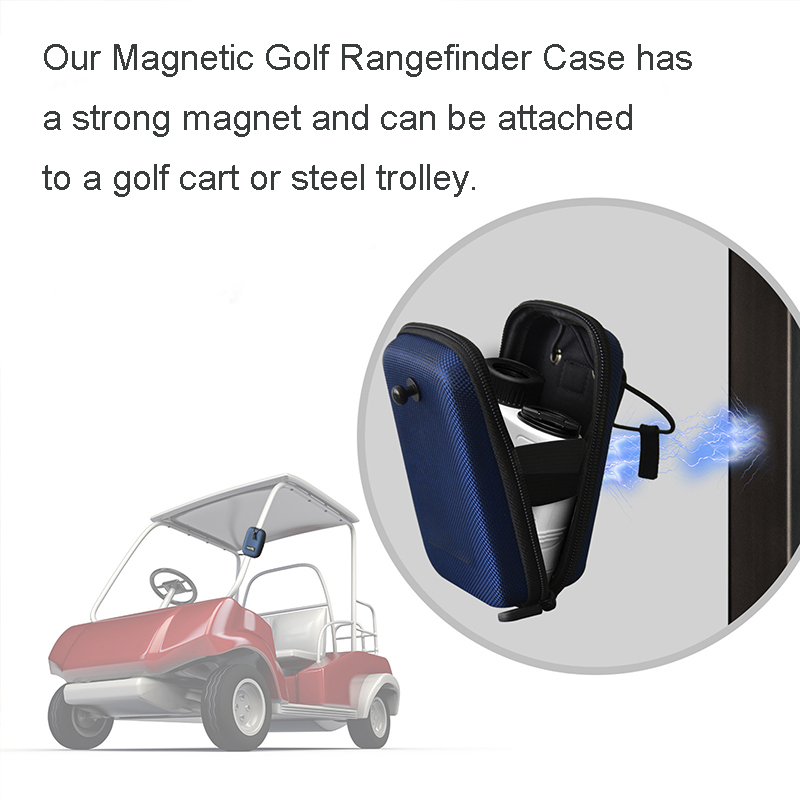 Durable EVA Golf Rangefinder Magnetic Case with N52 Strong Magnets, Carabiner, And Belt Loop