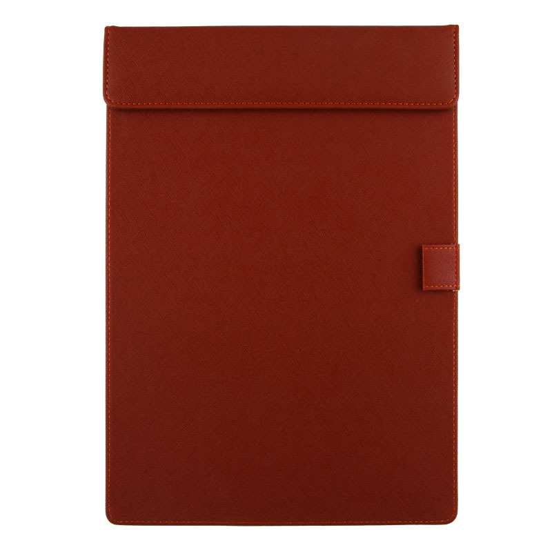 PU Leather Coffee Clipboard with Magnetic Clip Board. Premium Leather A4 Clipboard 