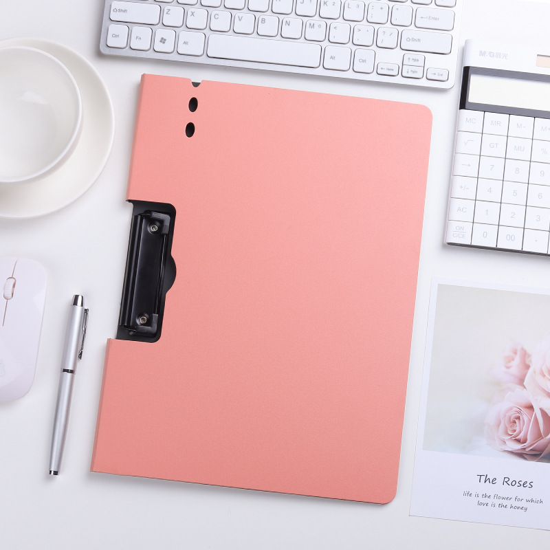 A4 Foldable Clipboard Folder with Metal Clip, PP Document Organizer for Office, Nursing, Restaurant.