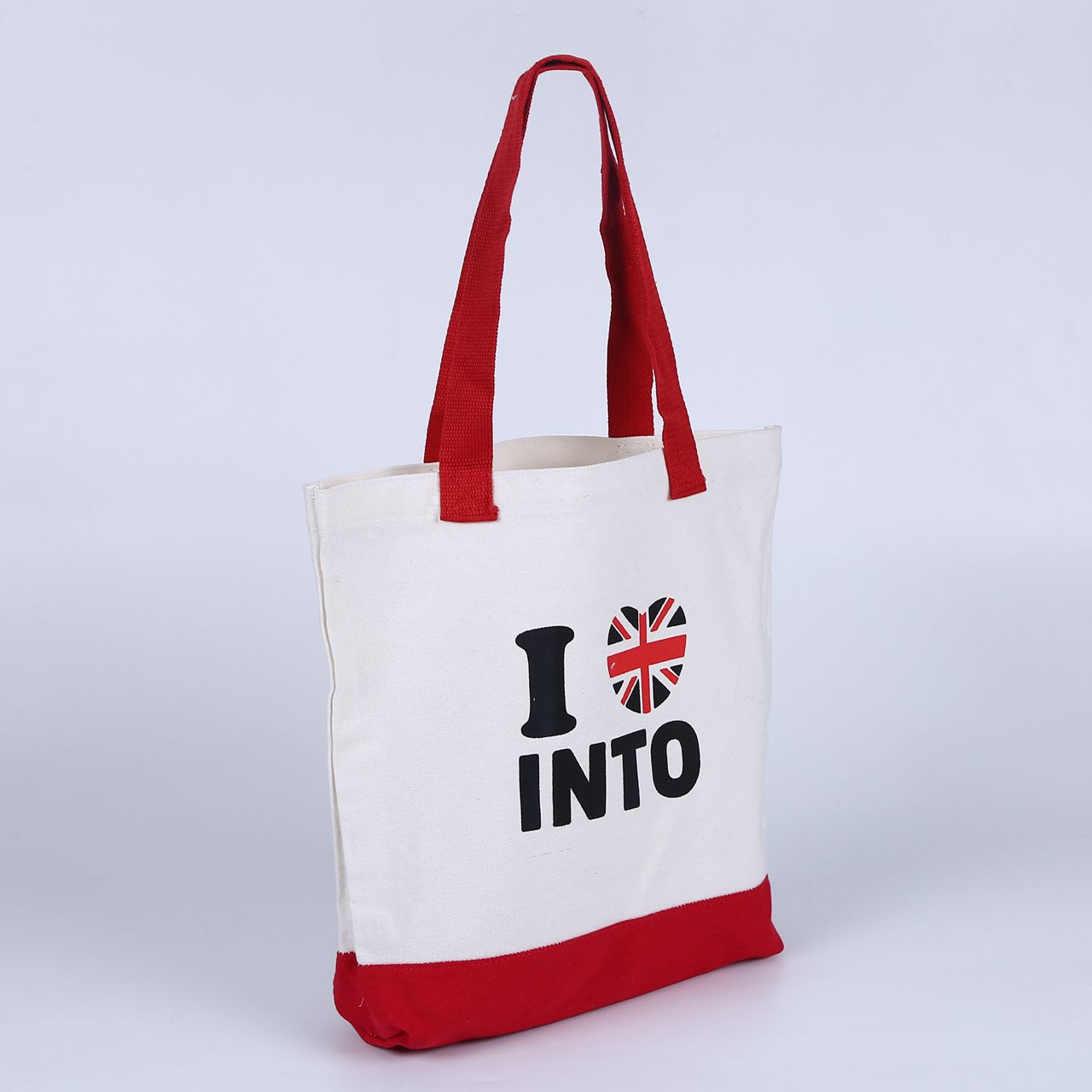 Large 12oz Two-Tone Canvas Tote Bag Reusable Grocery Shopping Tote