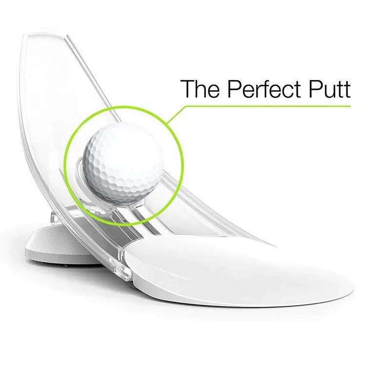 Portable Golf Putting Trainer with Curved Return Design That Simulates A Real Hole