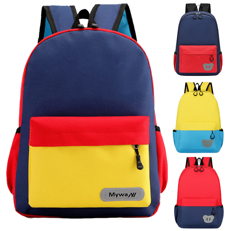 Canvas Student Backpack For Kids Children, features adjustable padded shoulder strap and reflective strips, 16.5'' * 11'' * 4.7''
