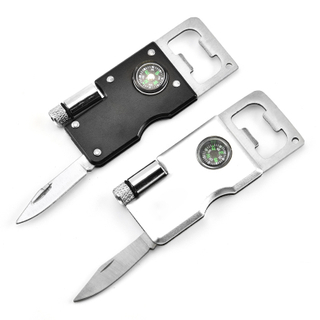 4-In-1 Multi-Function Tool With Knife LED Light Bottle Opener Compass