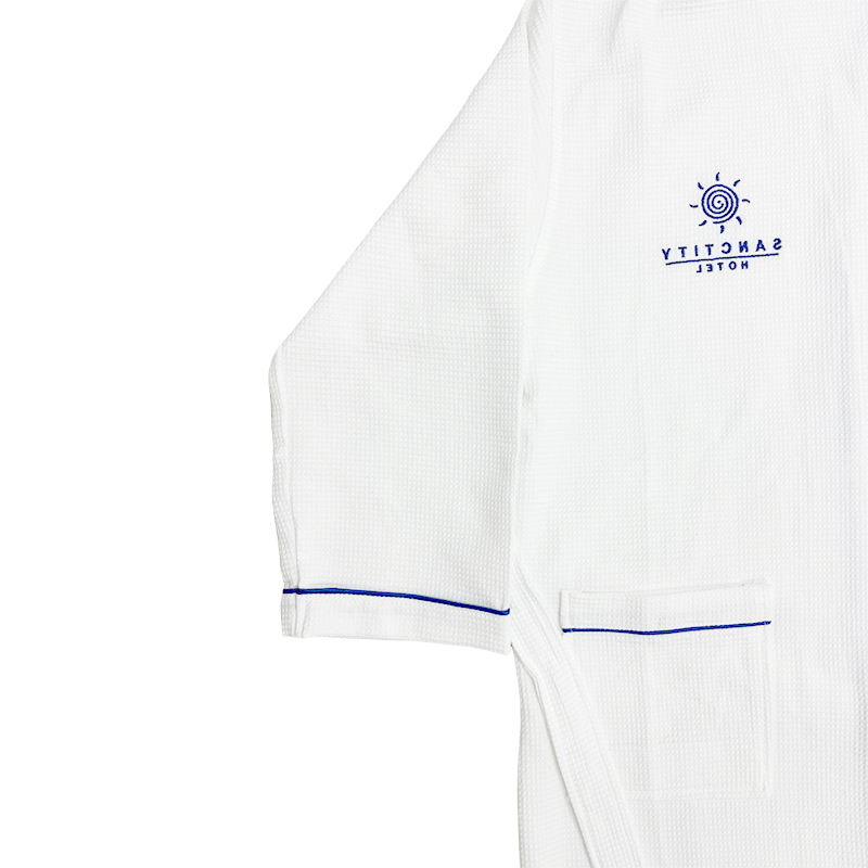 Lightweight Cotton Waffle Bathrobe with Soft Feel