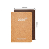 2026 Eco-Friendly Daily Planner Notebook with Cork & Coffee Grounds Cover, Sustainable A5 Agenda Journal Size 5.7" x 8.3"
