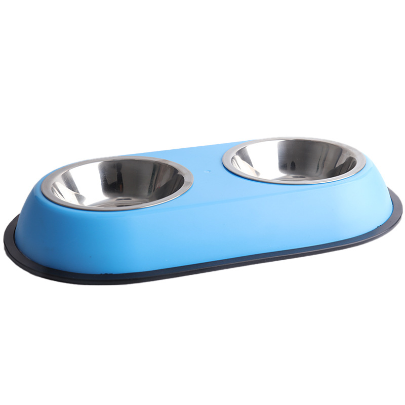 Stainless Steel Double Pet Feeding Bowls Food Water Feeder for Puppies Cats Small Dogs
