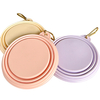 Portable pet silicone folding feeding bowl with carabiner, Collapsible Dog Bowls for Travel