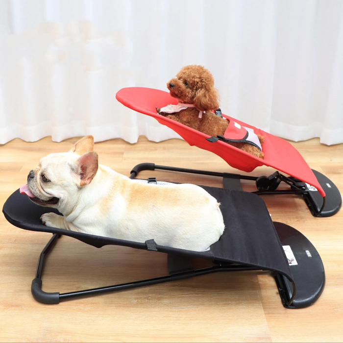 Pet Rocking Bed Chair, Dog Bed Cat Bed with Non-Slip Feet Removable Washable Cover Portable Outdoor Folding Chair/Bed