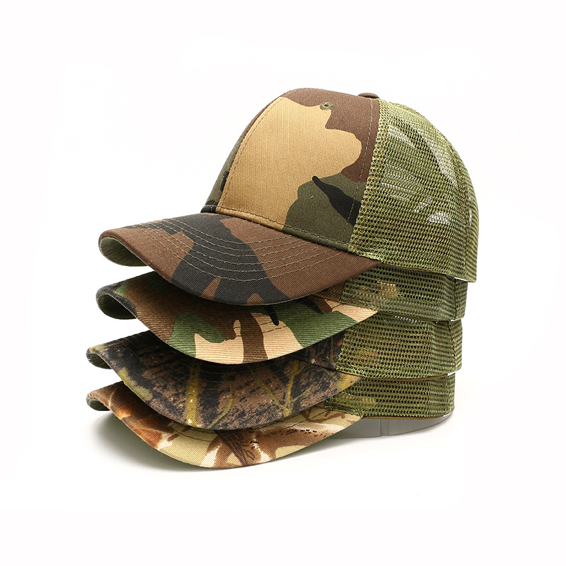 Cotton Twill Camo Mesh Snap Back Trucker Cap