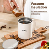 13.5oz Stainless Steel Vacuum Coffee Mug With Special Sliding Lid, One-hand Operation, Designed for Effortless One-handed Use