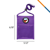 Vertical Polyester Exhibition ID Card Pouch Neck Badge Holder With Adjustable Lanyard & Clear Windows For Travel Trade Show Events